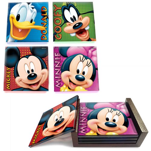 Mickey Mouse and Friends StarFire Prints Glass Coaster Set